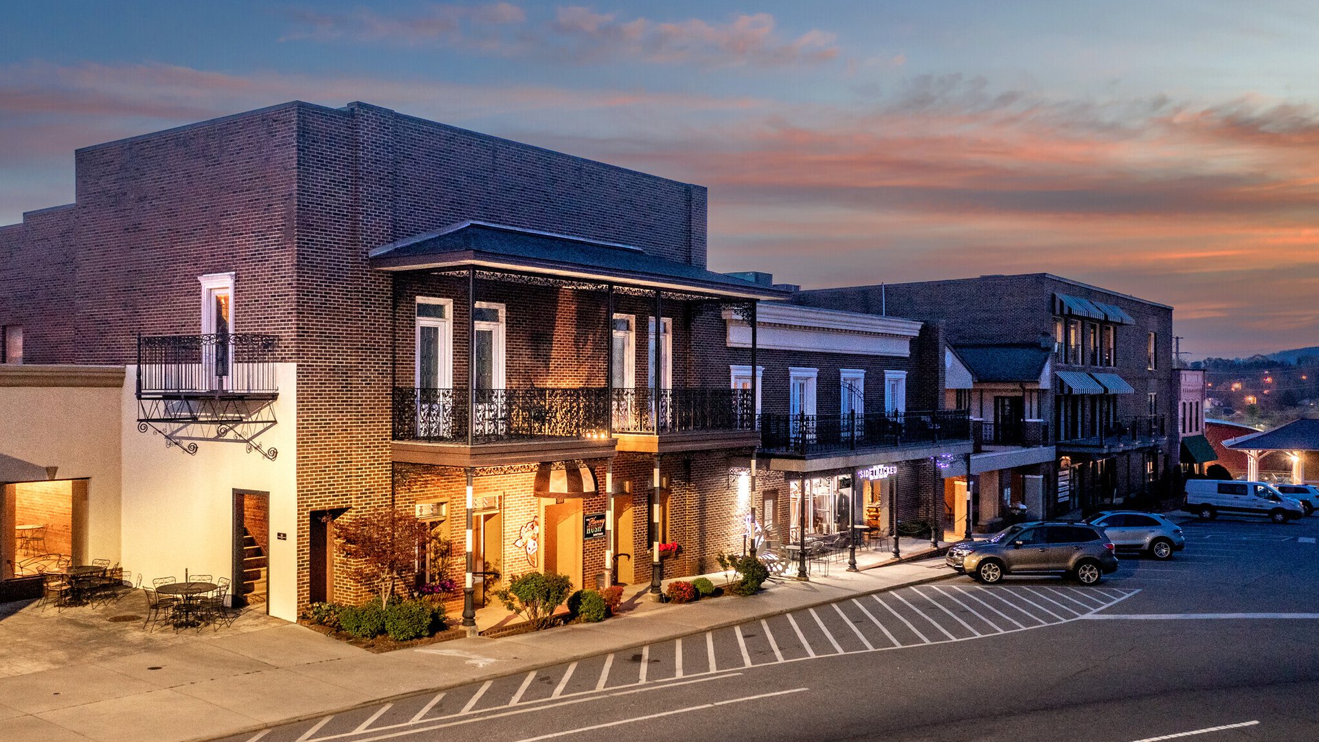 Morganton Station at night.jpg